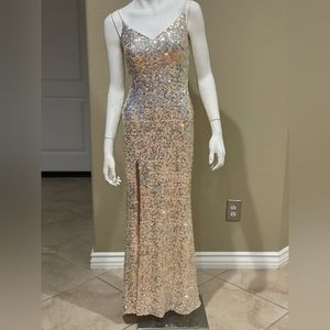 Stunning La Femme Champagne Sequin dress!